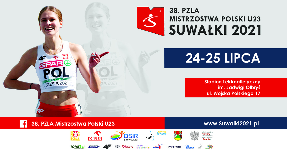 38. PZLA Mistrzostwa Polski U23 - grafika promująca wydarzenie